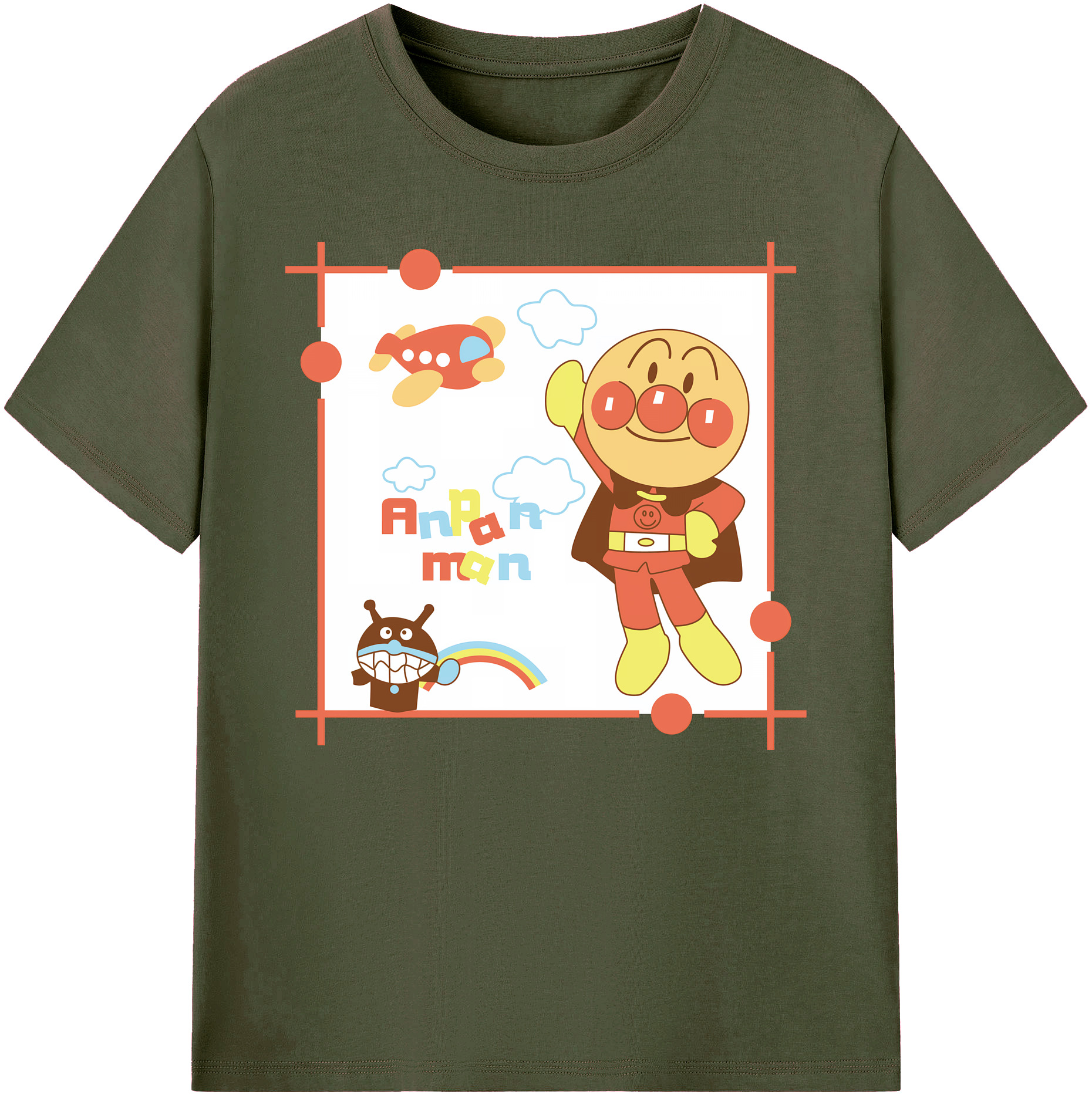 （画像用） アンパンマン Anpanman 綿100％ メンズ半袖Tシャツ｜肌触りやわらか＆通気性